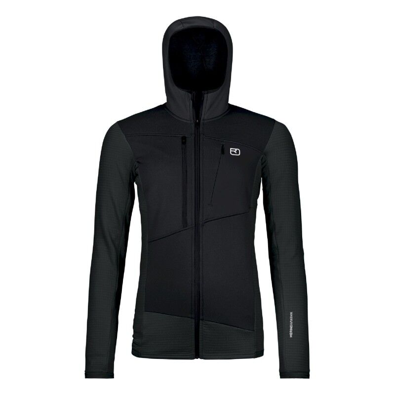 Fleece Grid Hoody - Merino Fleecetakki - Naiset