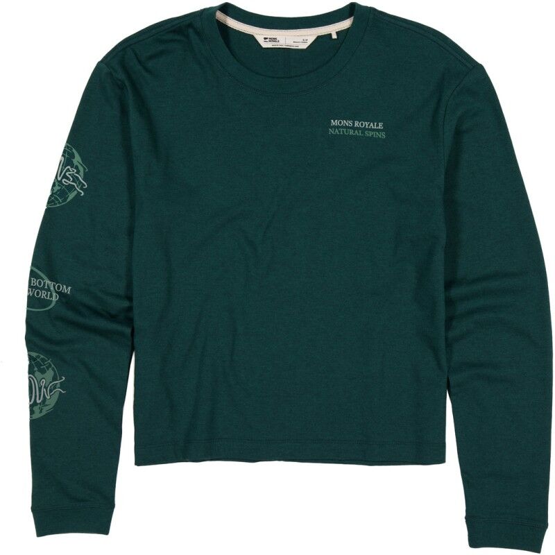 Mons Royale Yonder Merino Organic Cotton Long Sleeve - Merino-t-paidat - Naiset | Hardloop
