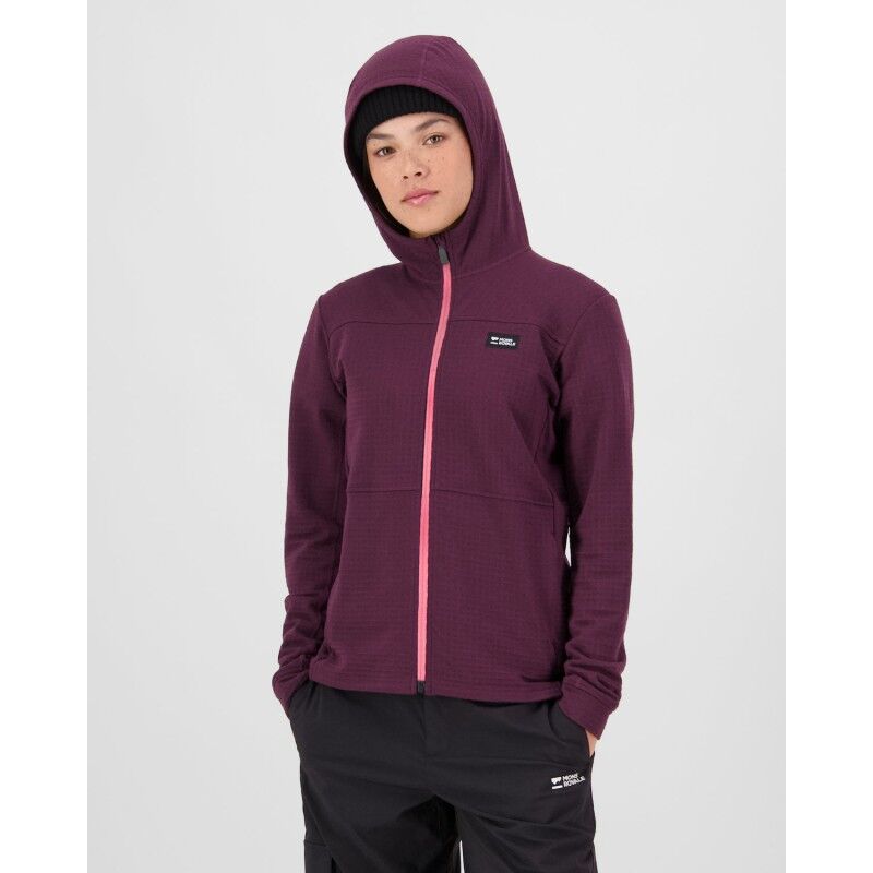 Mons Royale Offgrid Merino Fleece Zip Hoodie - Överdragströjor merinoull - Dam | Hardloop