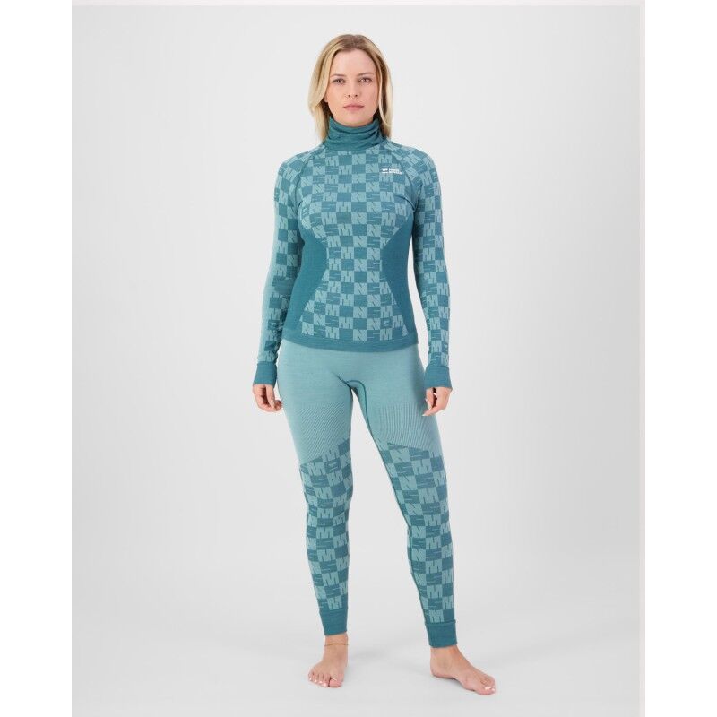 Mons Royale Ascender Merino Base Layer Mock Neck Long Sleeve - Underställ merinoull - Dam | Hardloop