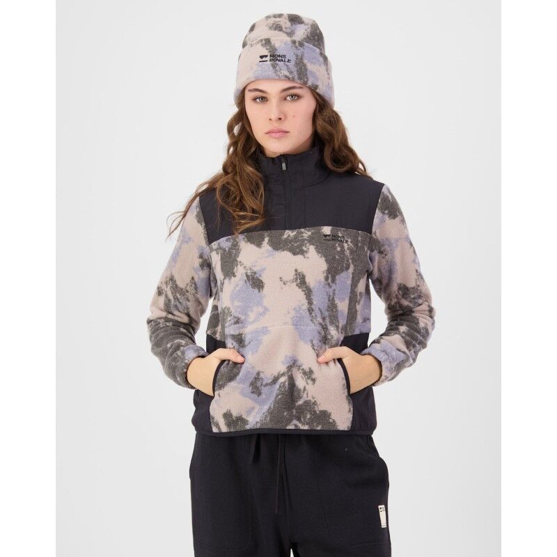 Mons Royale Pileup Wool Fleece 1/4 Zip - Fleece de lã merino mulher | Hardloop