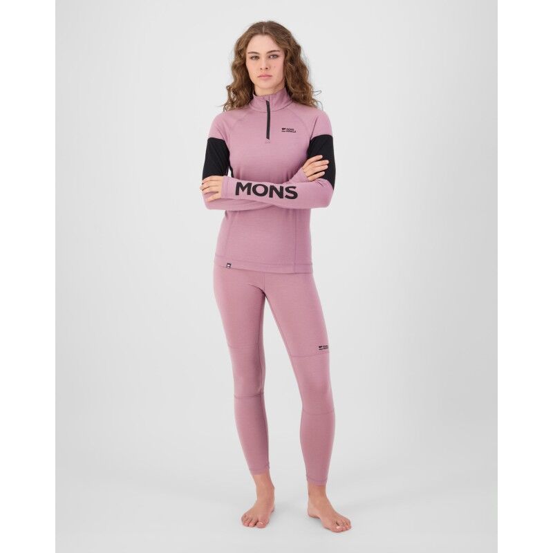 Mons Royale Olympus Merino Base Layer 1/4 Zip Long Sleeve - Merinounterwäsche - Damen | Hardloop