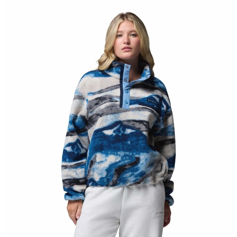 Helvetia II Printed Cropped Half Snap - Polar mulher