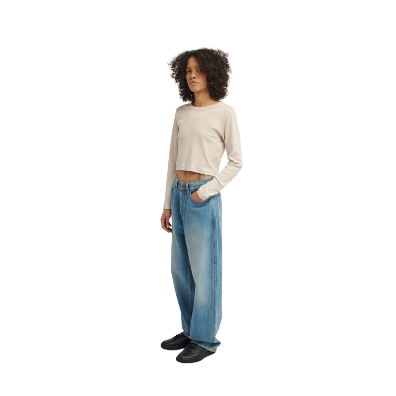 Element Lowcase Crop Ls W - T-shirt damski | Hardloop