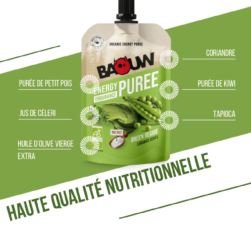 Baouw Légumes verts - Compota y puré energéticos | Hardloop