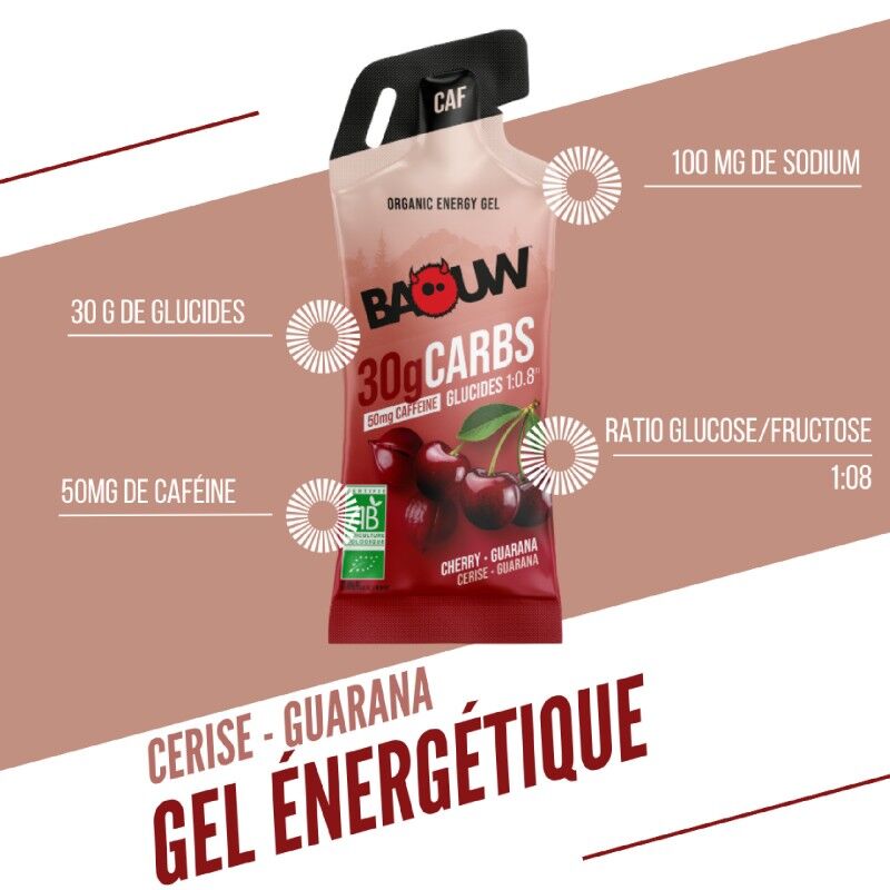 Baouw Cerise - Guarane Caféiné - Energy gel | Hardloop