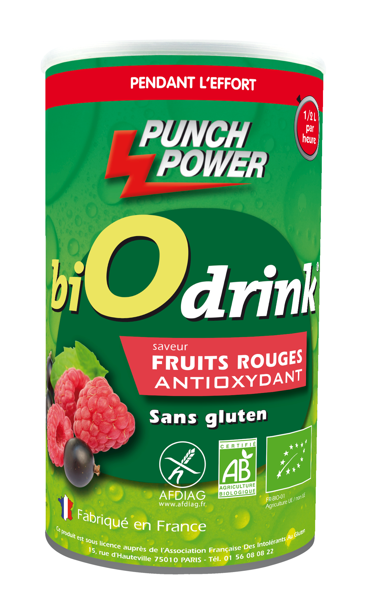 Punch Power - BiOdrink Antioxydant Fruits rouges sans gluten - Energy drink