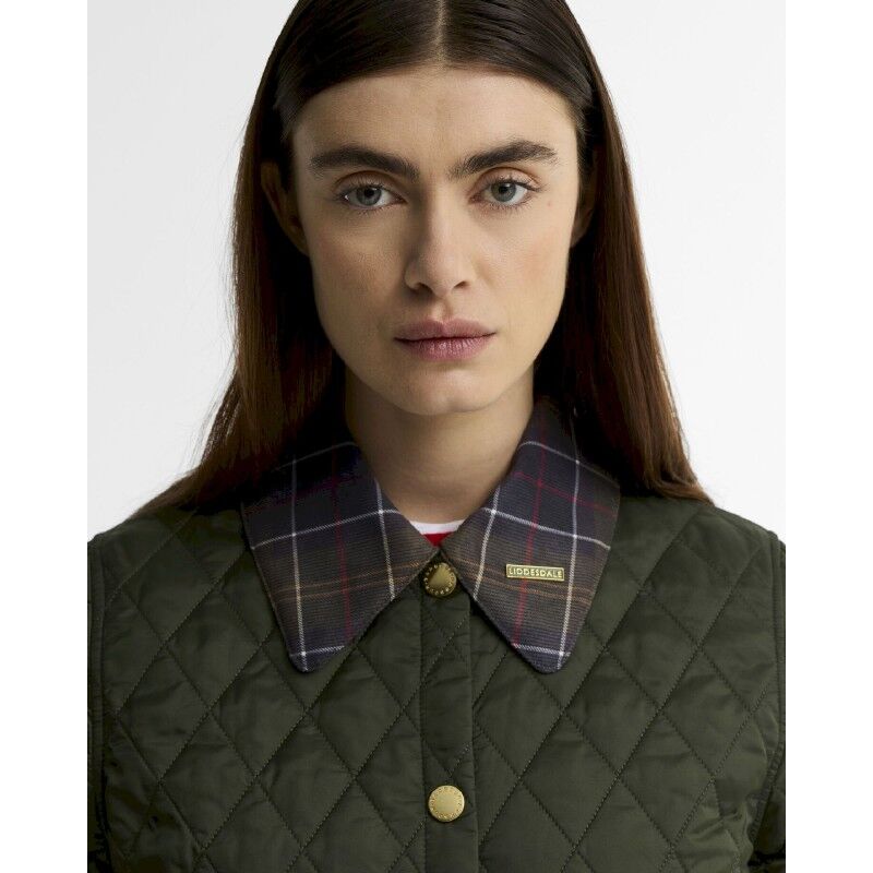 Barbour Icons Tartan Collar Cropped Liddesdale Q - Jacket - Women's | Hardloop