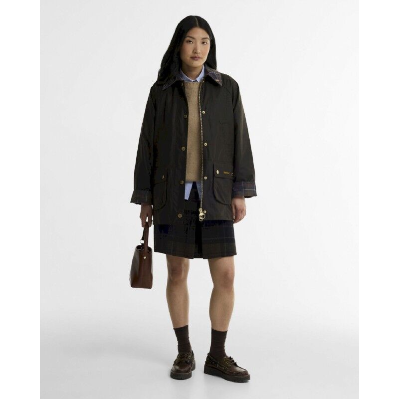 Barbour Icons Tartan Collar Modern Beadnell Wax - Jacke - Damen | Hardloop