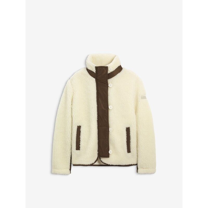 Veste boutonnée en sherpa details nylon en laine mélangée - Fleecejakke - Damer