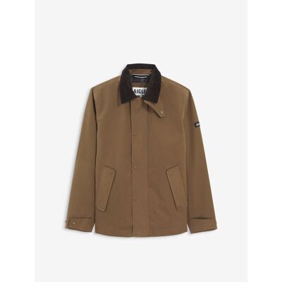 Water-Repellent Country Coat With Corduroy Collar - Pánsky kabát