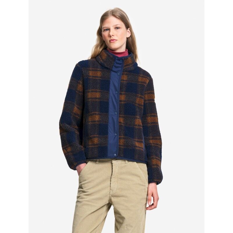 Blouson jacquard en sherpa détails nylon - Fleece jacket - Women's