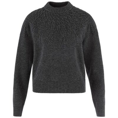 Övik Solid Jacquard Knit W - Pullover - Damen