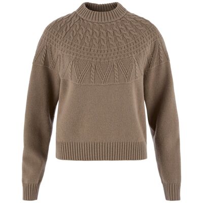 Övik Solid Jacquard Knit W - Pullover - Damen