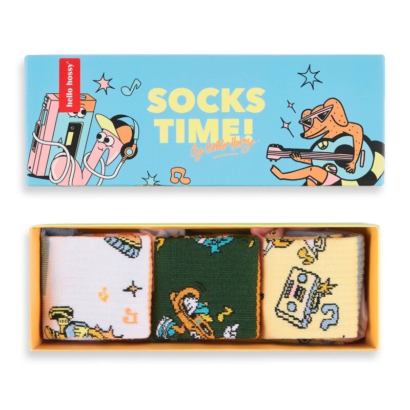 Hello Hossy Pack (3 sets) - Happy Beats - Socks - Kid's | Hardloop