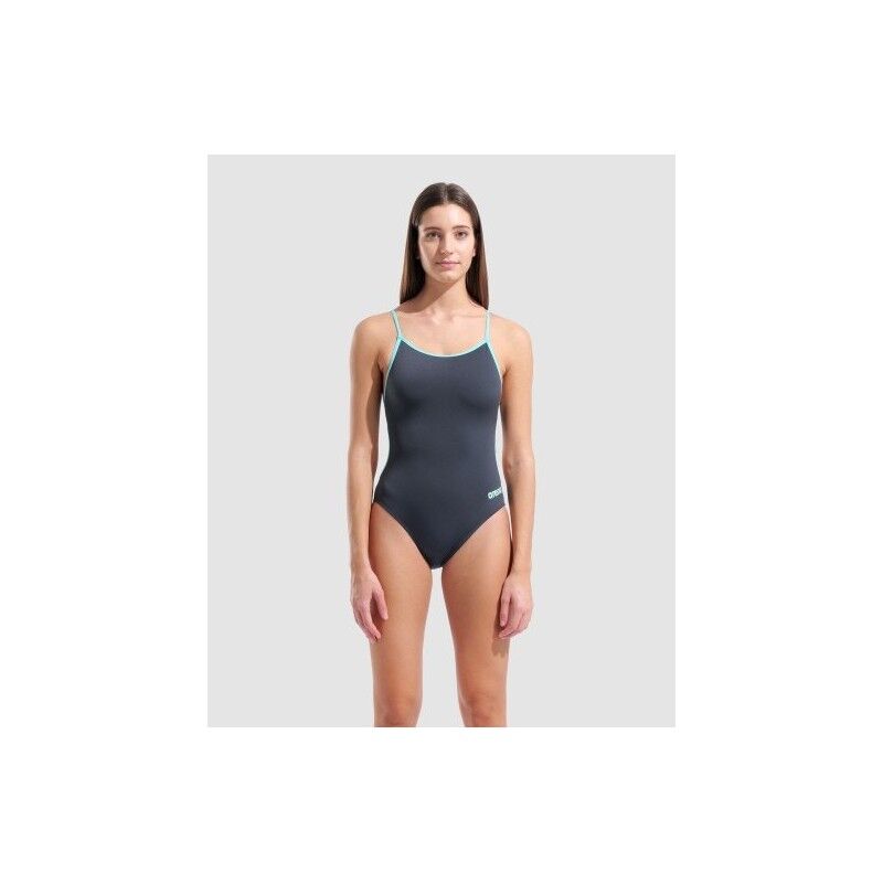 Swimsuit Lace Back Solid - Maillot de bain natation femme