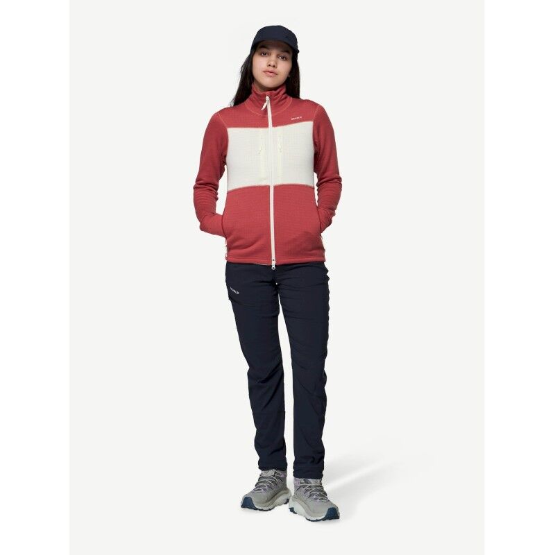 Devold Egga Grid Merino Jacket - Polaire en laine mérinos femme | Hardloop