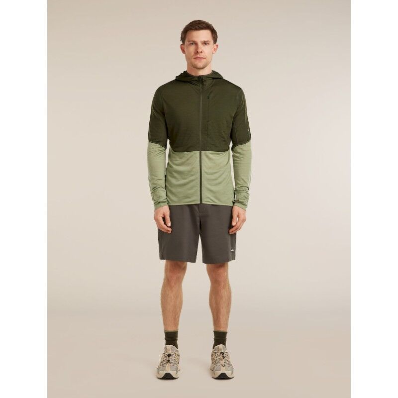 icebreaker 200 RealFleece Descender LS Zip Hoodie - Merino Fleecejacke - Herren | Hardloop