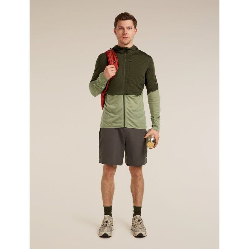 icebreaker 200 RealFleece Descender LS Zip Hoodie - Polaire en laine mérinos homme | Hardloop