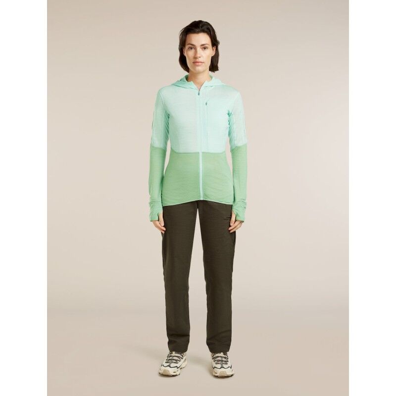 icebreaker 200 RealFleece Descender LS Zip Hoodie - Merino Fleecejacke - Damen | Hardloop