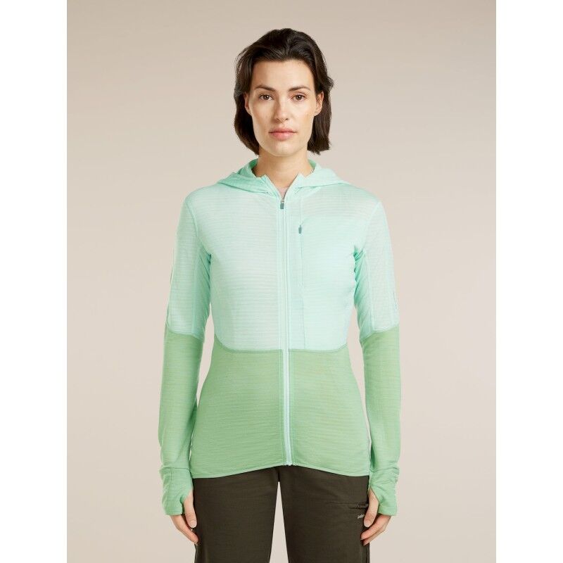 icebreaker 200 RealFleece Descender LS Zip Hoodie - Forro polar de lana merina - Mujer | Hardloop