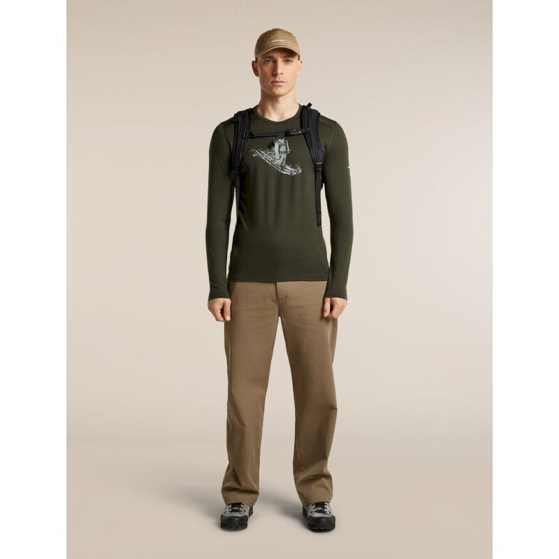 icebreaker Men Merino 200 Oasis LS Crewe Skiing Yeti - Maillot thermique laine mérinos homme | Hardloop