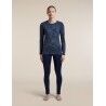 icebreaker Women Merino 200 Oasis LS Crewe Moss Bloom AOP - Maillot thermique laine mérinos femme | Hardloop