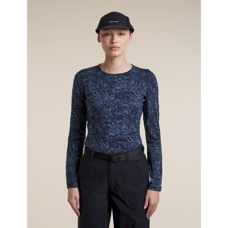 icebreaker Women Merino 200 Oasis LS Crewe Moss Bloom AOP - Merino Wool Jersey - Women's | Hardloop