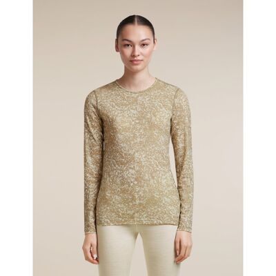 Women Merino 200 Oasis LS Crewe Moss Bloom AOP - Swetry z wełny merynosa damski