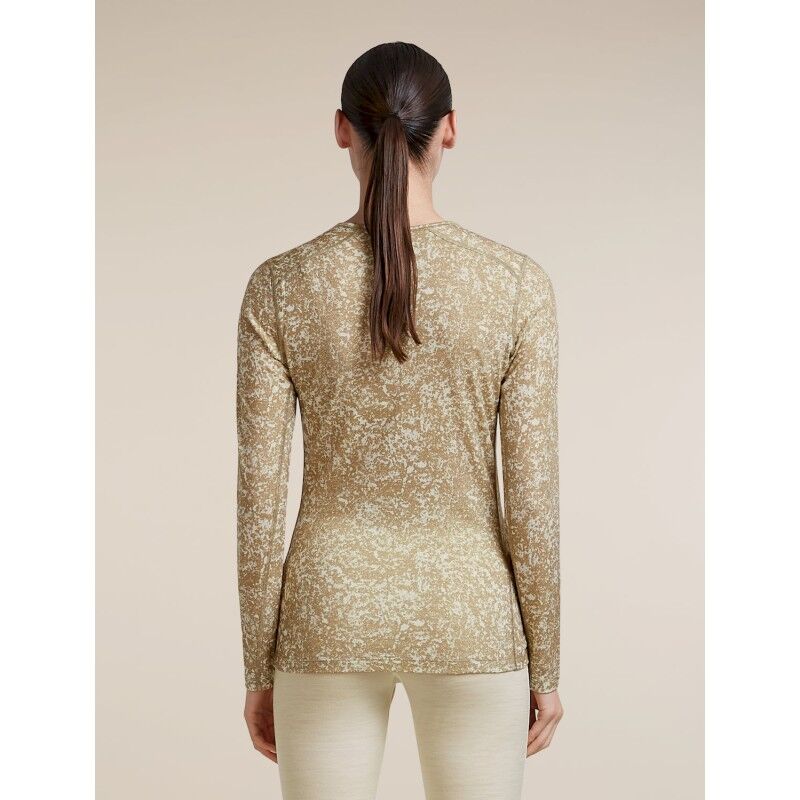 icebreaker Women Merino 200 Oasis LS Crewe Moss Bloom AOP - Merino Wool Jersey - Women's | Hardloop