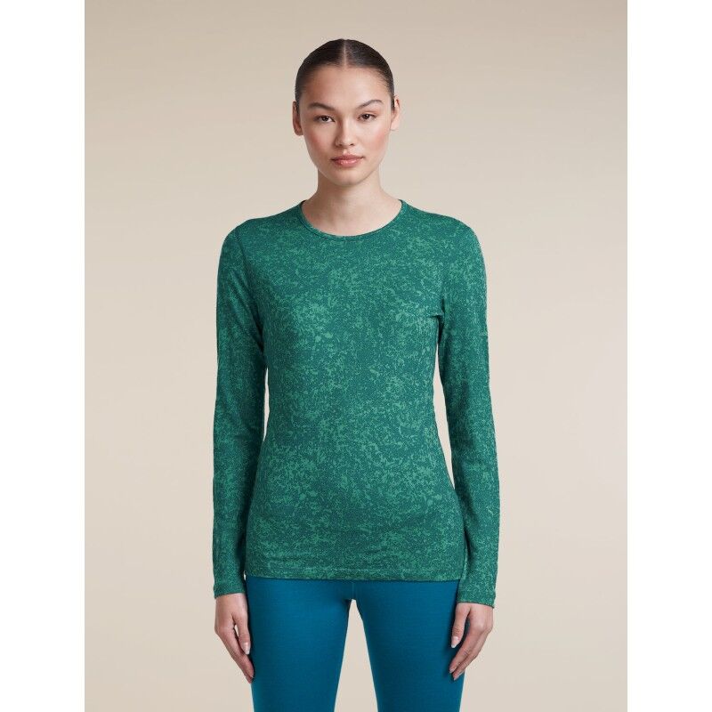 Women Merino 200 Oasis LS Crewe Moss Bloom AOP - Jersey de lana merino - Mujer