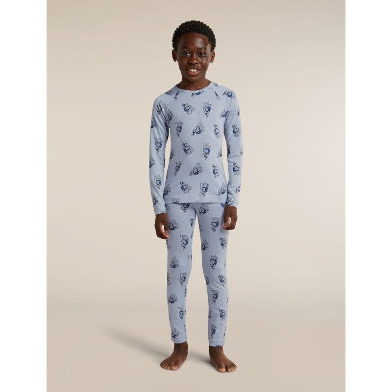 icebreaker Kids Merino 200 Oasis Leggings Bear Tour AOP - Collant thermique laine mérinos enfant | Hardloop