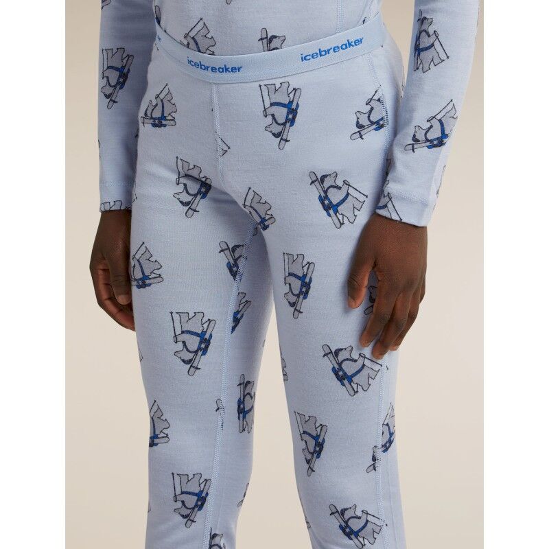icebreaker Kids Merino 200 Oasis Leggings Bear Tour AOP - Collant thermique laine mérinos enfant | Hardloop