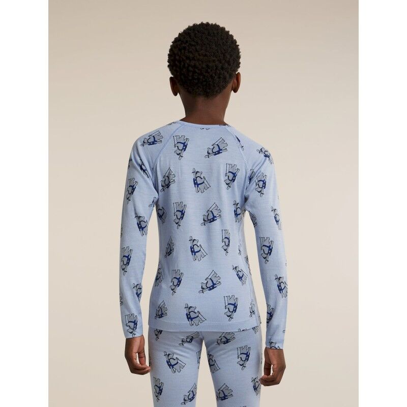 icebreaker Kids Merino 200 Oasis LS Crewe Bear Tour AOP - Maillot thermique laine mérinos enfant | Hardloop