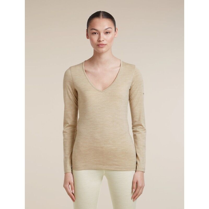 icebreaker Women Merino 200 Oasis LS V Neck - Merino Wool Jersey - Women's | Hardloop