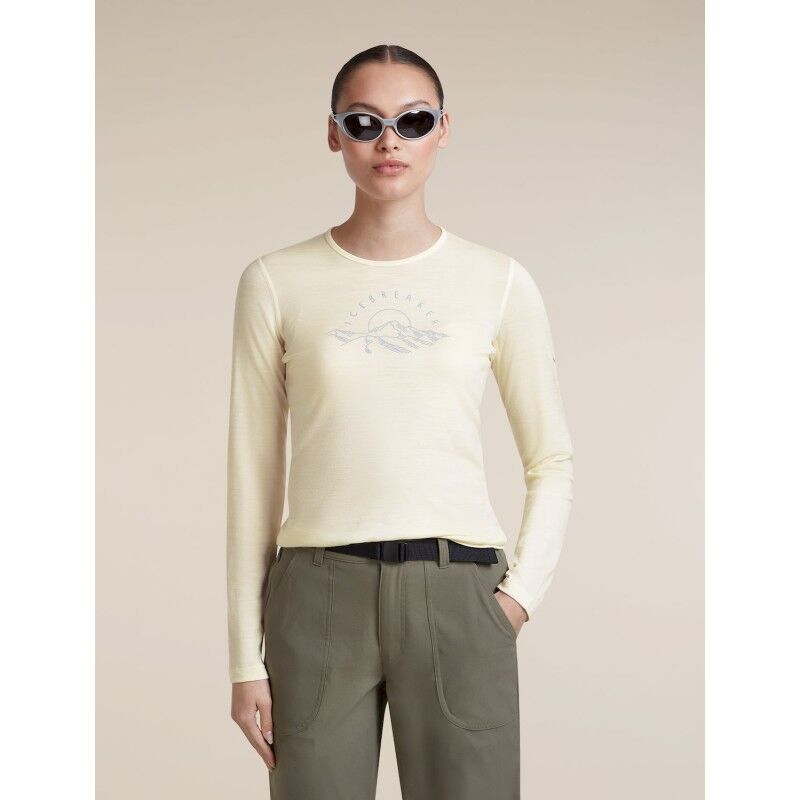 icebreaker Merinos 200 Oasis LS Crewe Sunrise Summit - Maillot thermique laine mérinos femme | Hardloop