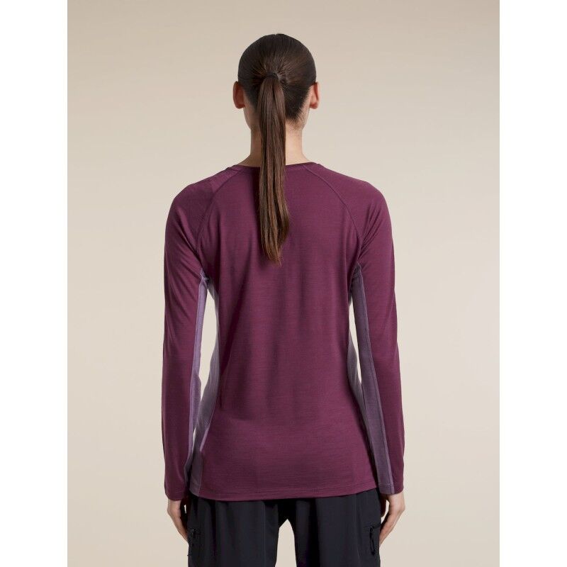icebreaker Women Merino Blend 125 Cool-Lite™ Sphere LS Tee Colour Block - T-shirt en laine mérinos femme | Hardloop