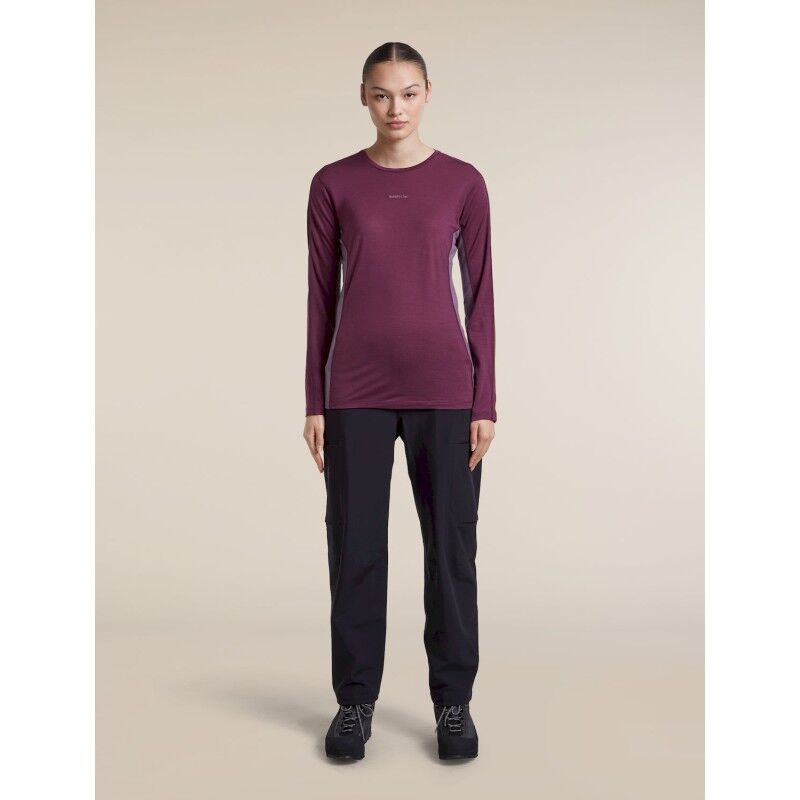 icebreaker Women Merino Blend 125 Cool-Lite™ Sphere LS Tee Colour Block - T-shirt en laine mérinos femme | Hardloop