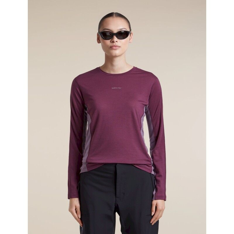 icebreaker Women Merino Blend 125 Cool-Lite™ Sphere LS Tee Colour Block - T-shirt en laine mérinos femme | Hardloop