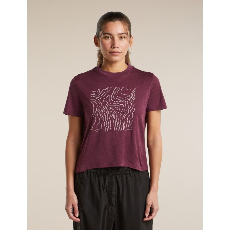 icebreaker Women Merino 150 Tech Lite SS Crop Tee Great Heights - T-shirt en laine mérinos femme | Hardloop