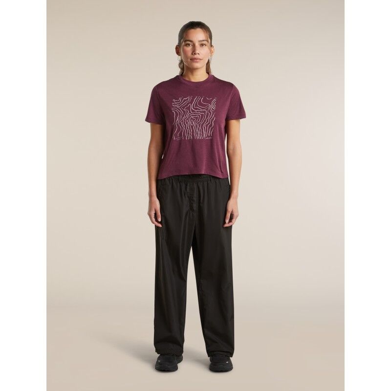 icebreaker Women Merino 150 Tech Lite SS Crop Tee Great Heights - T-shirt en laine mérinos femme | Hardloop