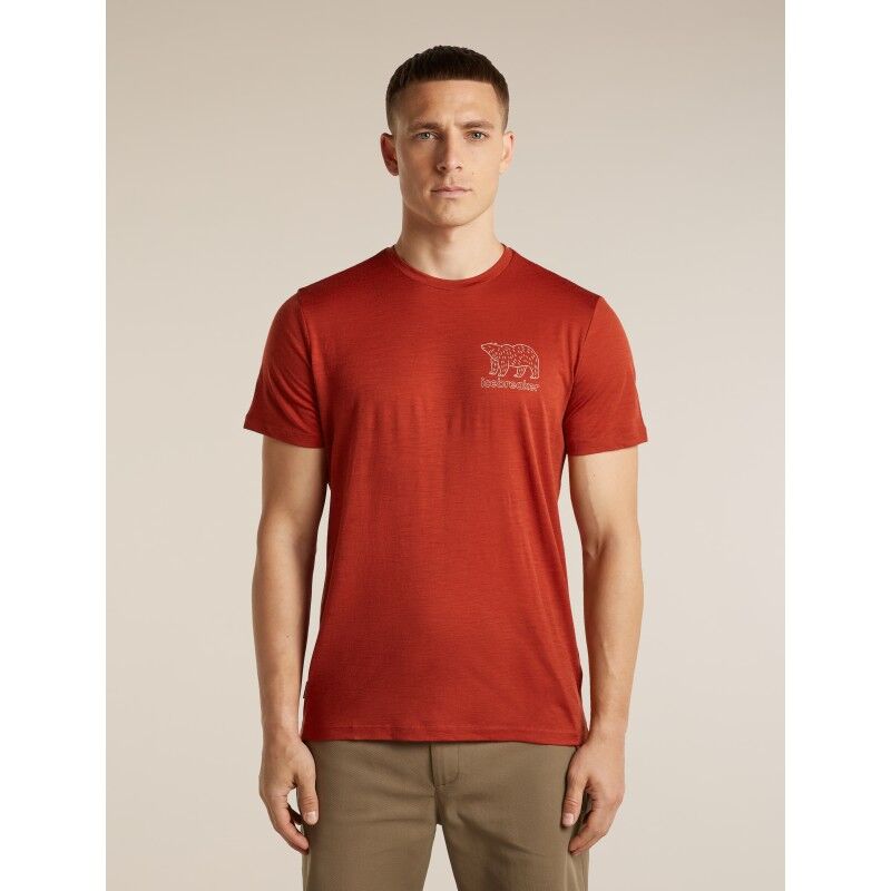 Men Merino 150 Tech Lite SS Tee Forest Footsteps - Merinoshirt - Herren