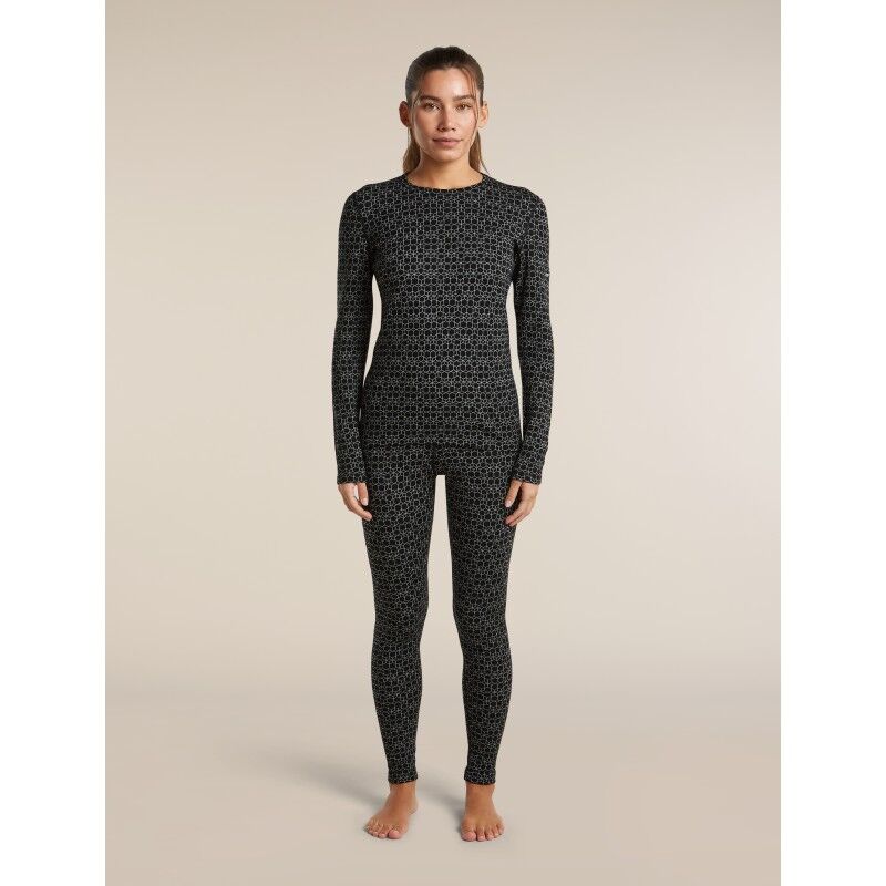 icebreaker Women Merino 260 Tech Vertex High Rise Leggings Alpine Geo - Collant thermique laine mérinos femme | Hardloop
