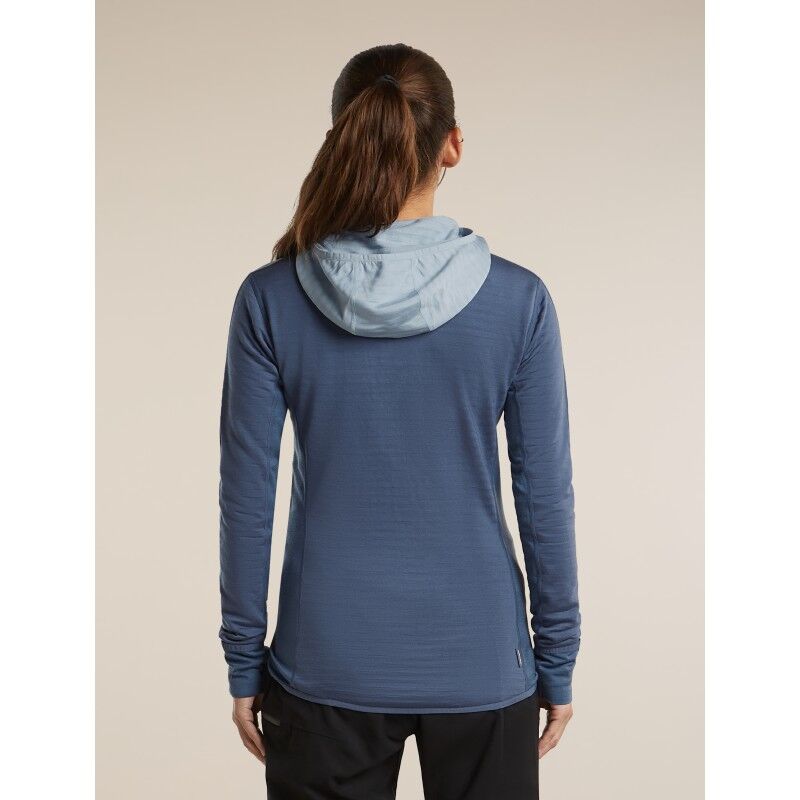 icebreaker Women Merino Blend 300 RealFleece™ Descender LS Zip Hoodie - Forro polar de lana merina - Mujer | Hardloop
