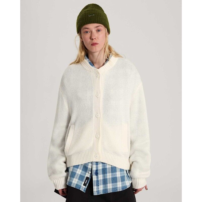 Teddy Round Neck Cardigan - Damski sweter rozpinany