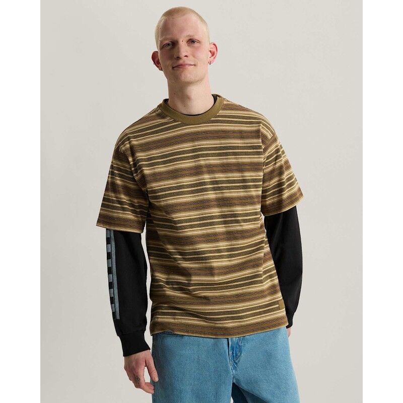 Stripe Ringer Loose Ss Knit - T-shirt - Herr