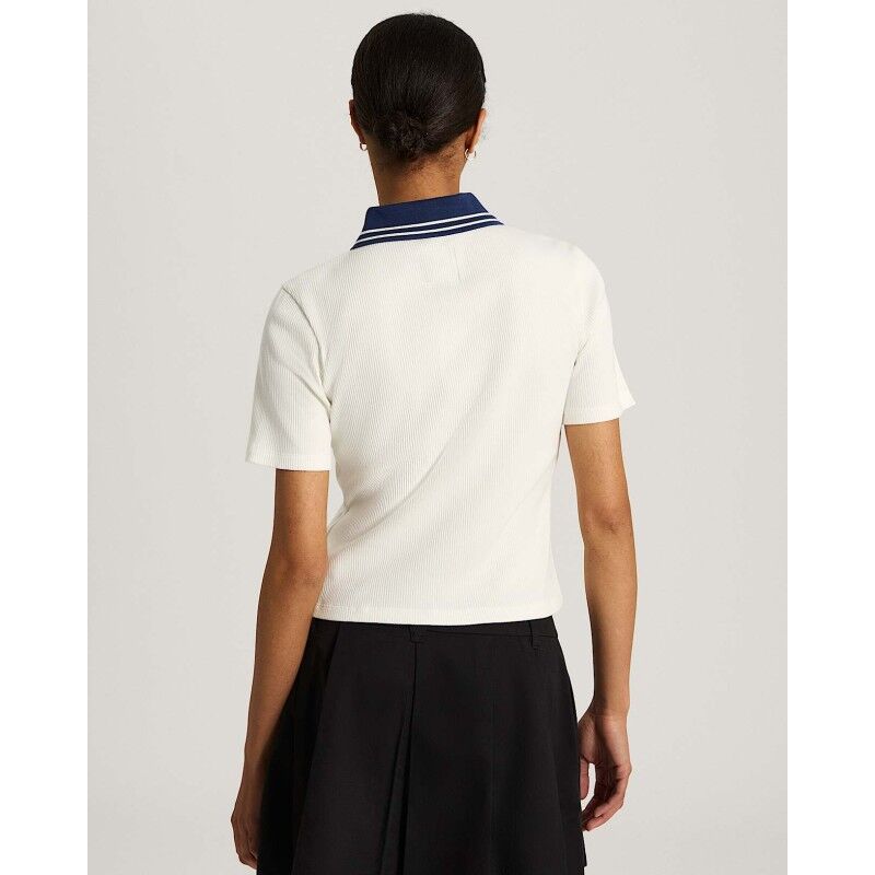 Vans Priscilla Polo Ss Top + Piping - T-shirt - Damer | Hardloop