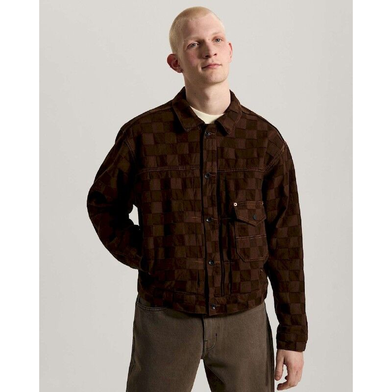 Check-5 Checkerboard Denim Trucker Jacket - Jacket - Men's