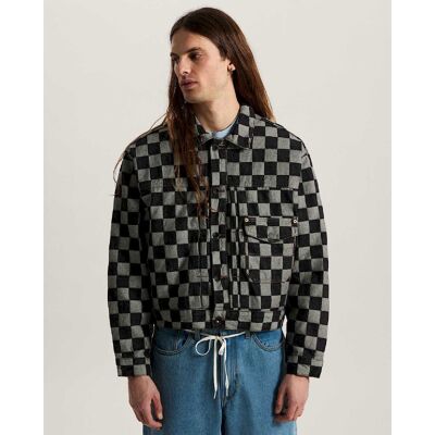 Check-5 Checkerboard Denim Trucker Jacket - Pánská bunda