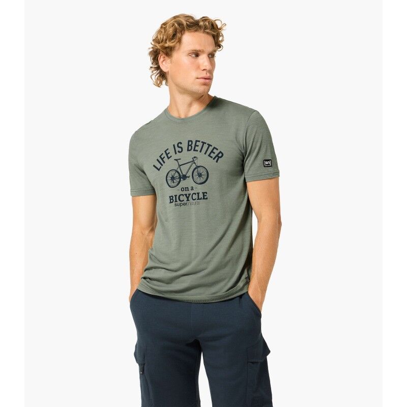 super.natural Better Bike Tee - Merinoshirt - Heren | Hardloop